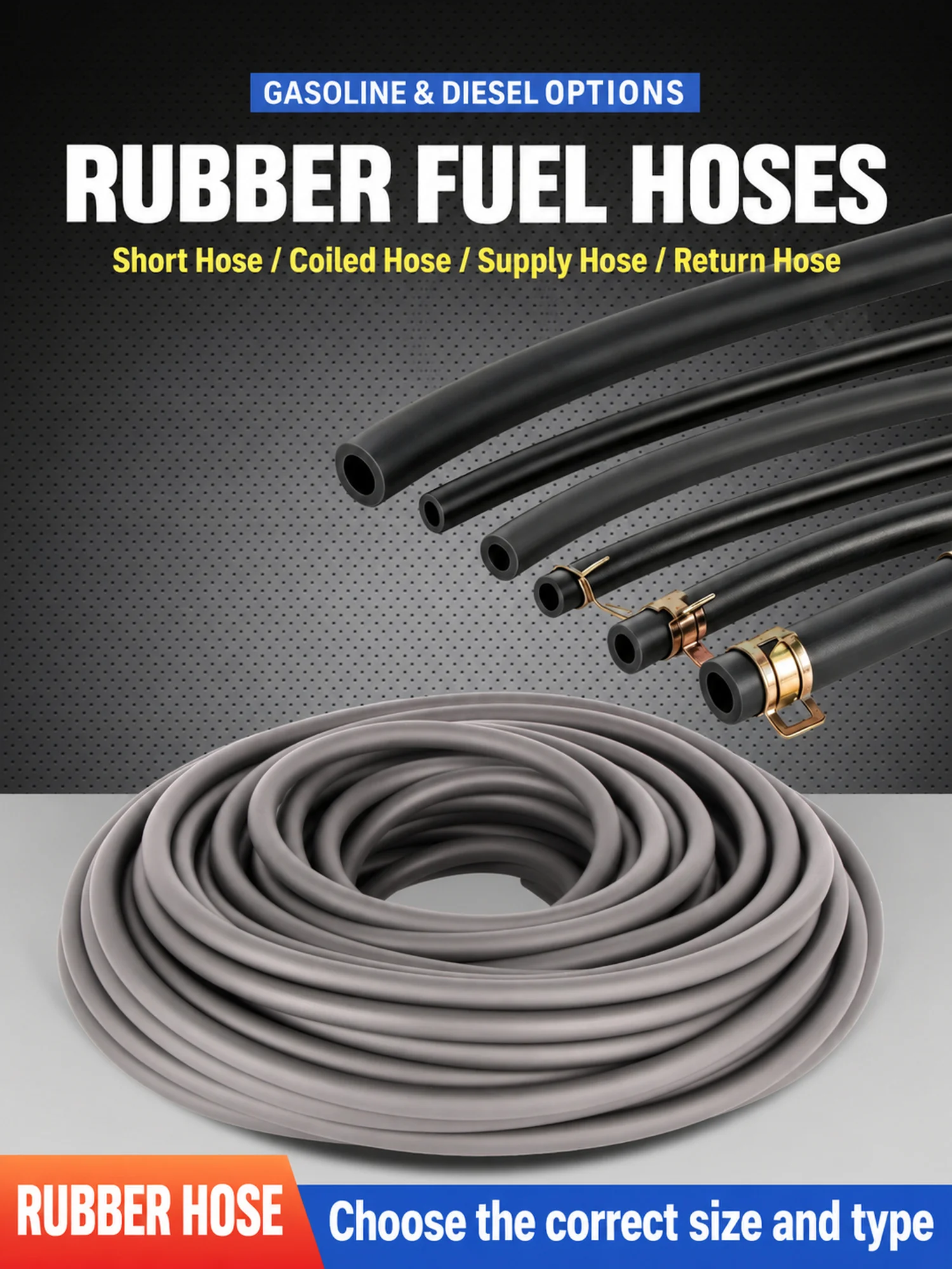 Fuel Tank Inlet Return Hose Carburetor Fuel Line Tube for Generator Water Pump Air Cooled Diesel Engine Tiller Replacement Parts