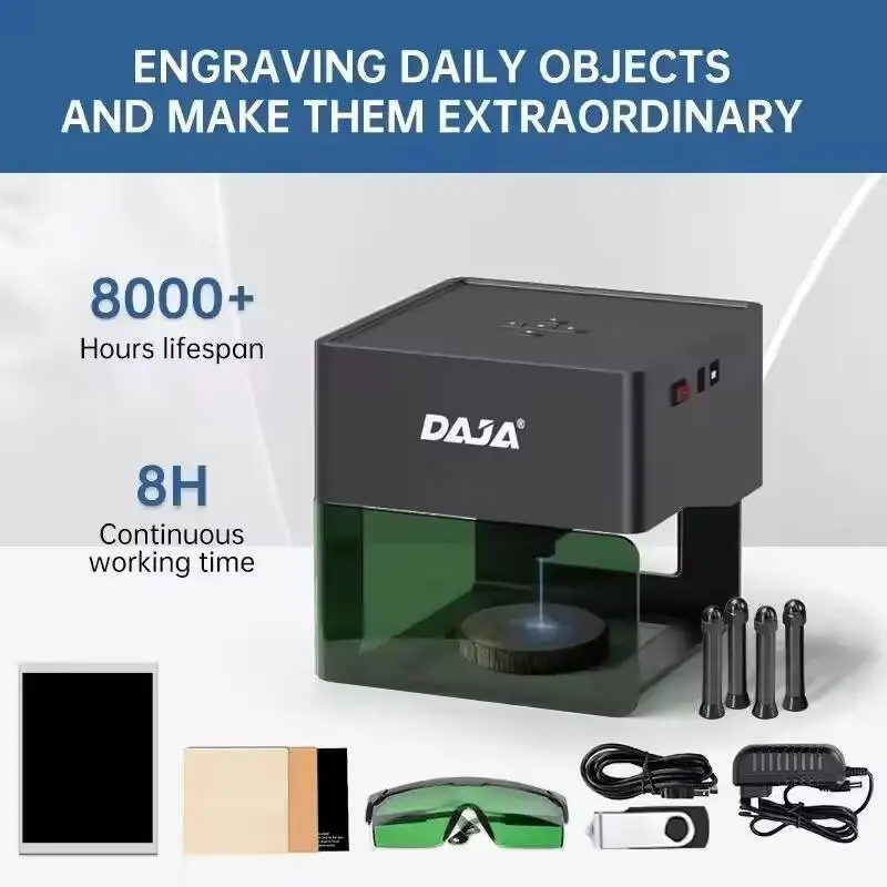 قاطع نقش معدني صغير Dj6 مع طاقة ليزر 3 وات وأعمدة أعلى