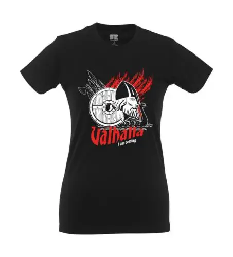 Valhalla i am coming im skandinavischen Design. drakkar Schutzsch I Girlie Shirt