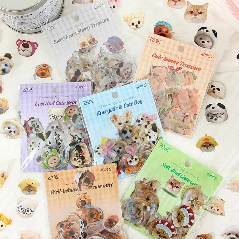 30pack/lot Kawaii Cat Dog PET Stickers Cute Panda Animal Scrapbooking DIY Diary Decorative Stationery Sticker Album Stick Label