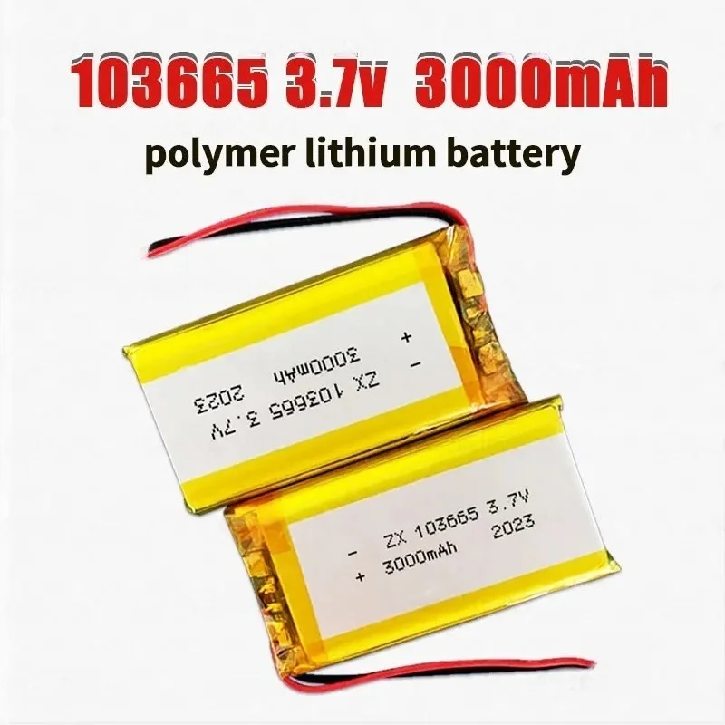 Large Capacity New 103665 3.7V 3000mAh Polymer Lithium Batteries for Bluetooth Keyboard Tablet PC Dvd Speaker Digital Camera