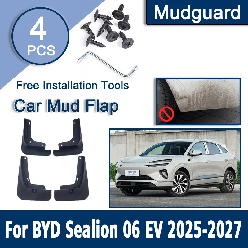 

Автоматические брызговики для BYD Sealion 06 EV 2025 2026 2027, передние и задние брызговики, защита от царапин, брызговики для колес, автомобильные аксессуары