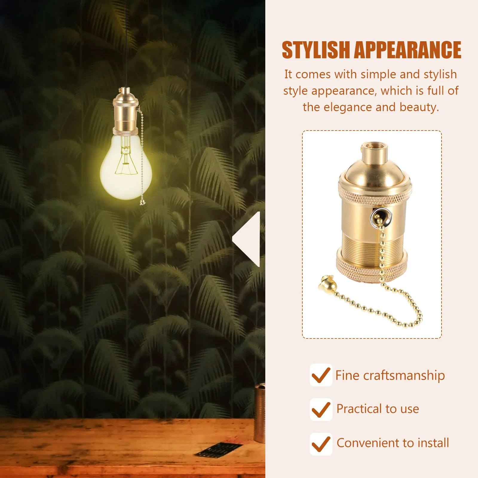 

Golden E27 Light Holder Copper Vintage Lamp Adapter Retro Edison Socket For Home Bar Cafe Store Decoration Lighting