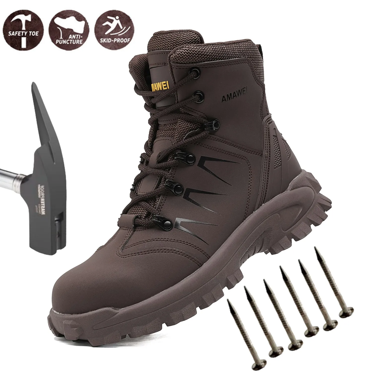 

Non Slip Indestructible Sneakers Steel Toe Anti Shock Anti-smash Boots Anti-drop Wear Resistant Security Protective Shoes