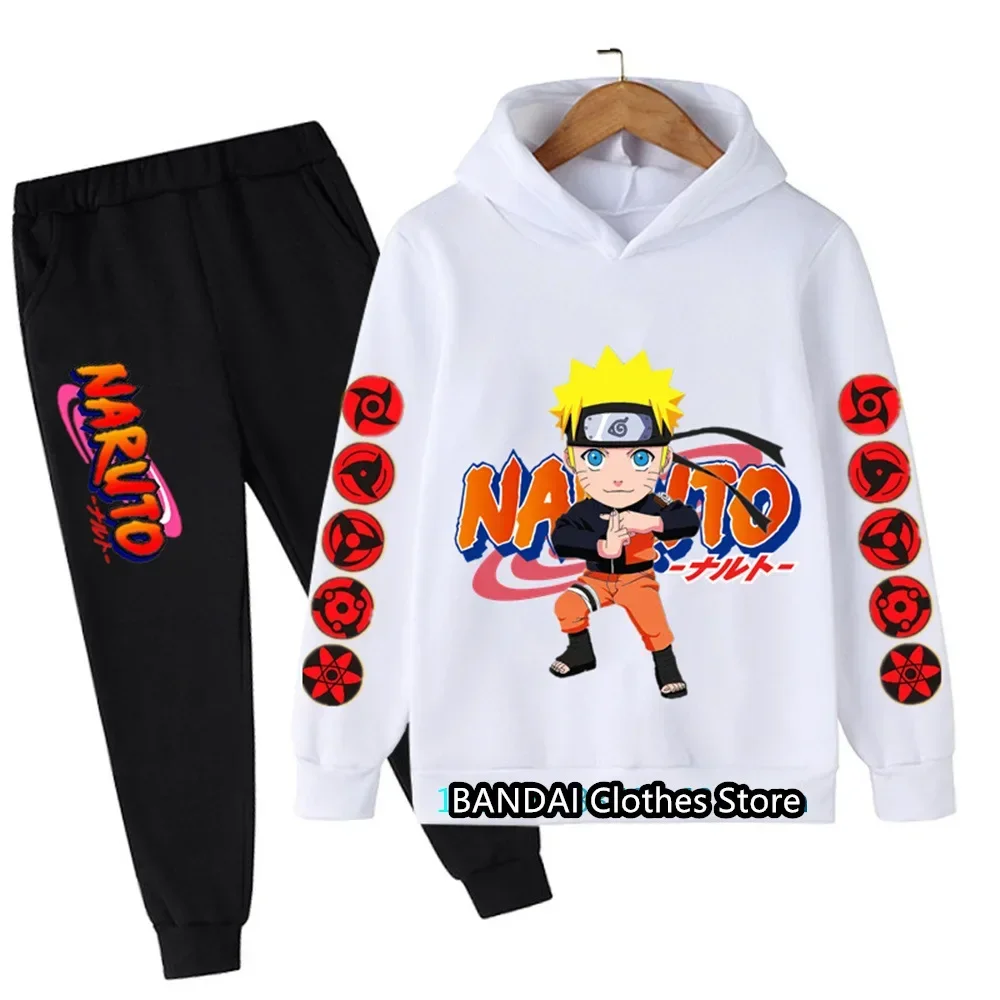 kawaii Hoodie Sports Narutoes baby kids Hoodie Set Children's Tops + Pants 2-piece Set Teenagers sportswear spring fashion