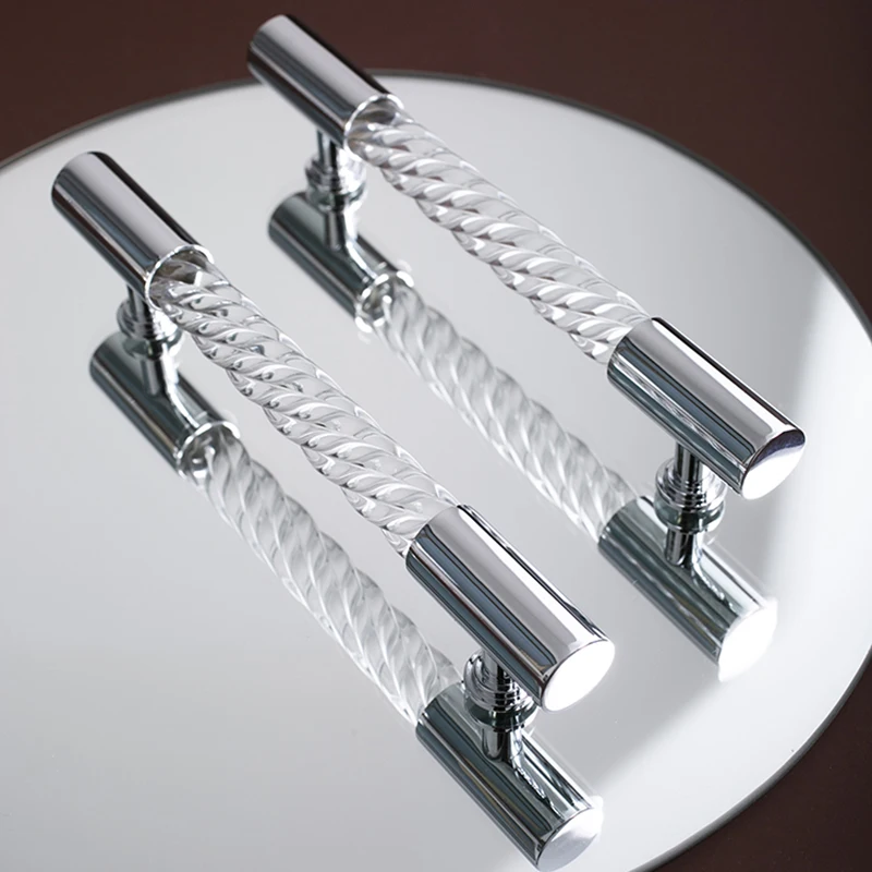 High-end Luxury 8PCS Brass+Acrylic Furniture Pulls Handles Cupboard Wardrobe Closet Bookcase Dresser Cabinet Door Handles Pens