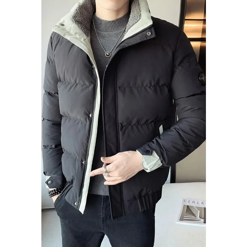 

Men's Outdoor Cycling Sports Windproof Warm with Hat Solid Color Cotton Clothing Winter Thick Warm Lightweight Breathable Jacket