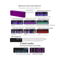 Color LED Music Spectrum Electronic Clock Sound Control Rhythm Light 1624 RGB Pickup Atmosphere Level Indicator, Purple Durable