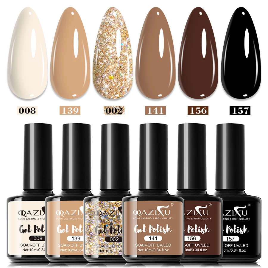 10ml Popular Brown Color Nail Polish UV LED Soak Off Gel Nail Polish For Nail Art DIY Salon Home Holiday Gift For Winter