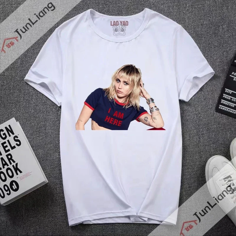 Miley Cyrus Midnight Sky T-Shirts Funny Mens Clothes Short Sleeve Streetwear Hip-hop Top Tee