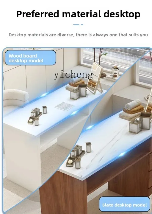 

ZZ Solid Wood Nail Table and Chair with Marble Dust Collection Light Luxury Ins Cream Style Stone