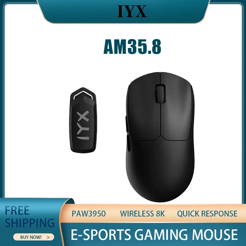 Iyx Am35.8g ماوس ألعاب لاسلكي خفيف الوزن فئة 8k Paw3395 استجابة سريعة ماوس صغير الأيدي للرياضات الإلكترونية والاستخدام المكتبي