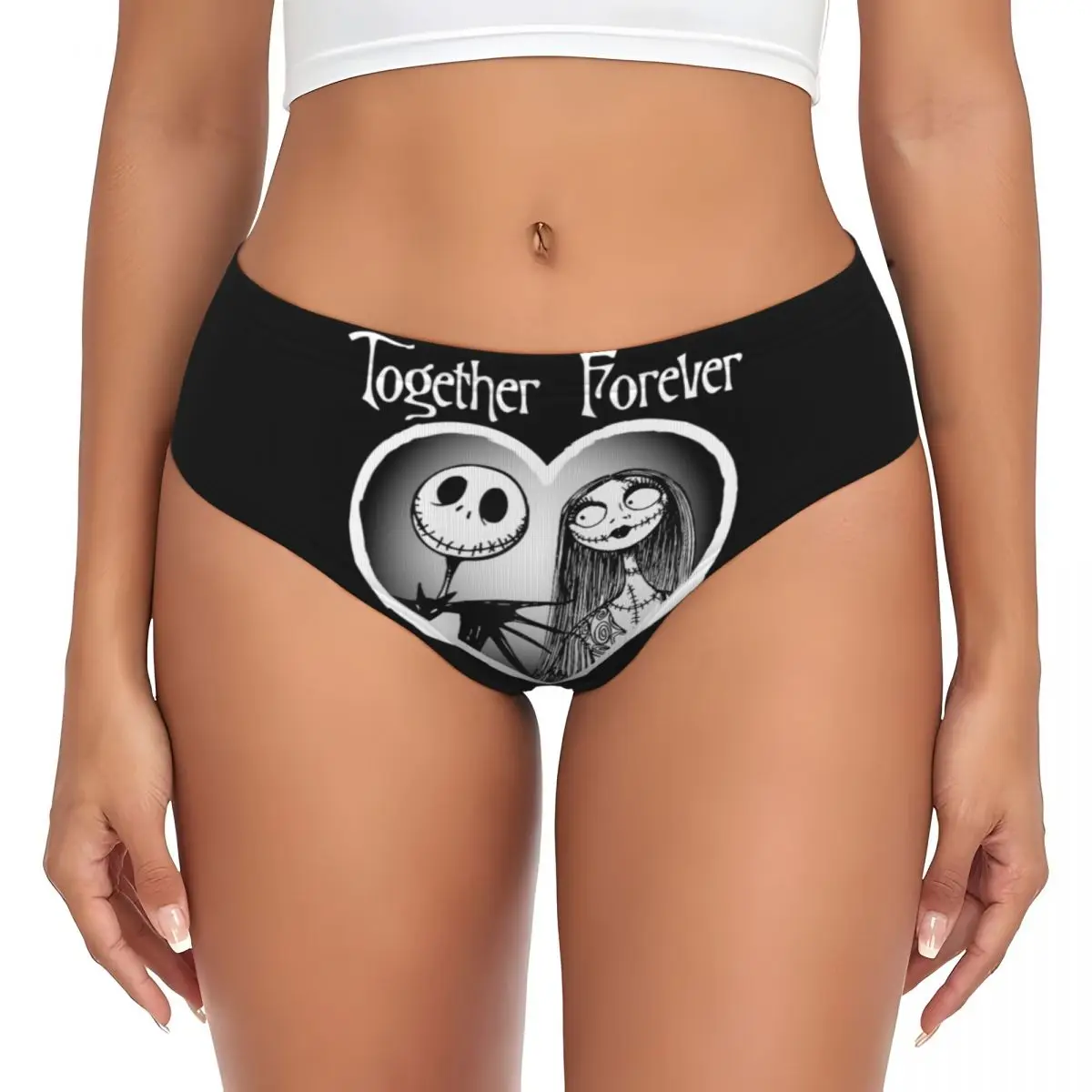Braguitas cómodas para mujer con diseño de Jack Skellington y Sally de Pesadilla Antes de Navidad, ropa interior, regalos para el Día de San Valentín