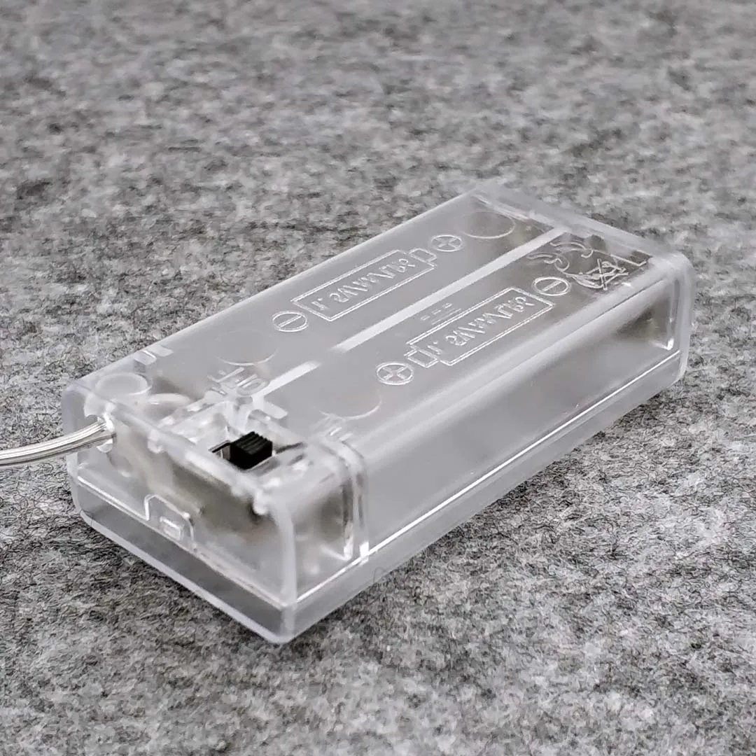 2AA /3AA Transparenter AA-Batteriehalter mit Abdeckung und Schalter & 300mm Kabel, 3V/4,5V 5 # Batterien nicht enthalten – Detail 2