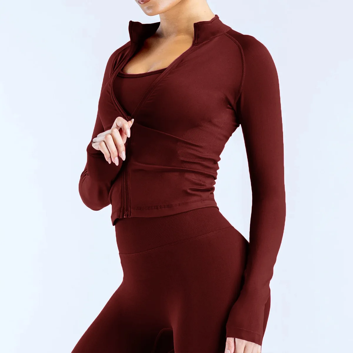 Nuovo cappotto da yoga DF Giacca sportiva corta Abbigliamento fitness da DONNA Giacca da yoga con cerniera per scolpire il corpo dimagrante con logo