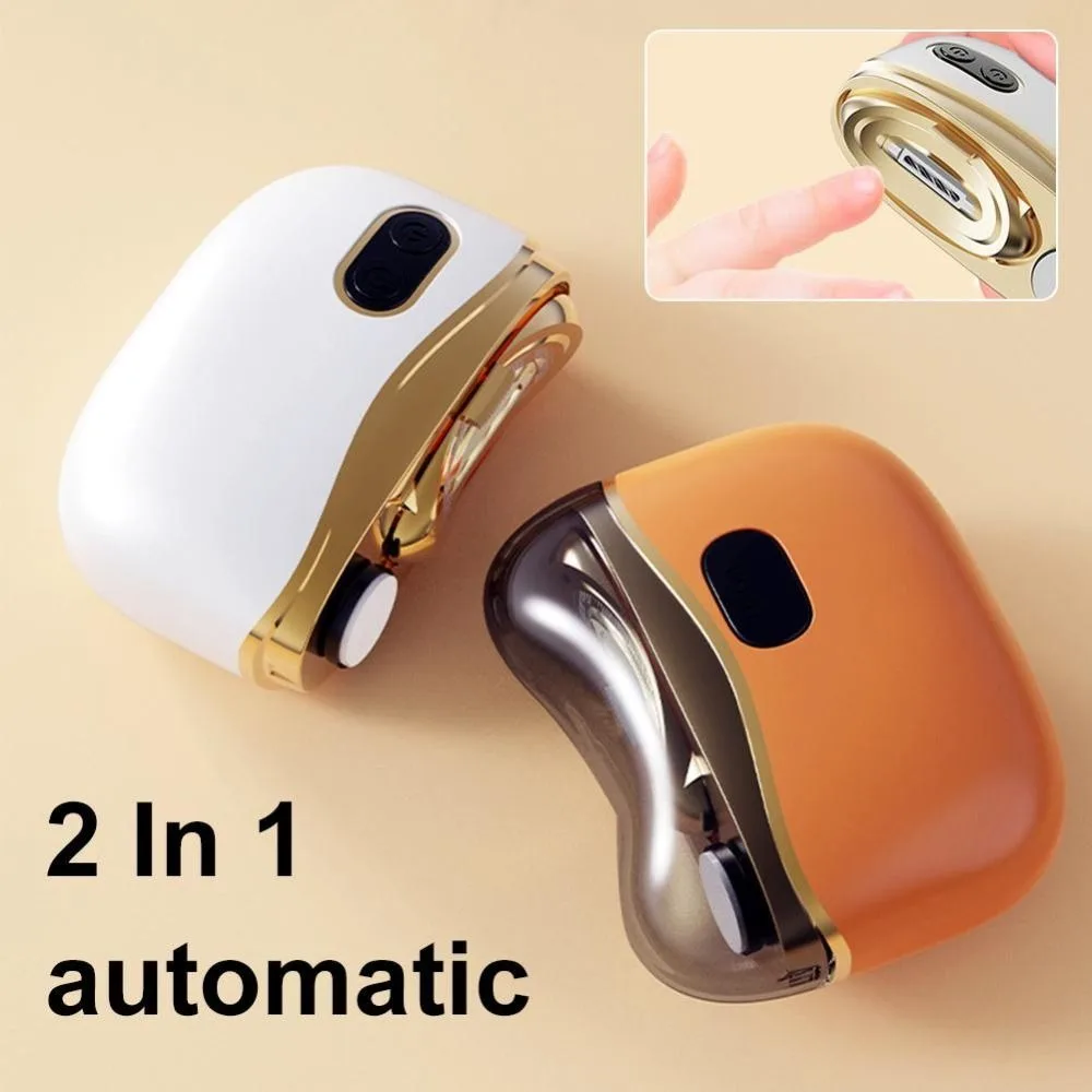 

Rechargeable Electric Nail Clipper Mute Anti-splash Automatic Nail Trimmer UV Light Electric Nail Polisher For Baby Adult