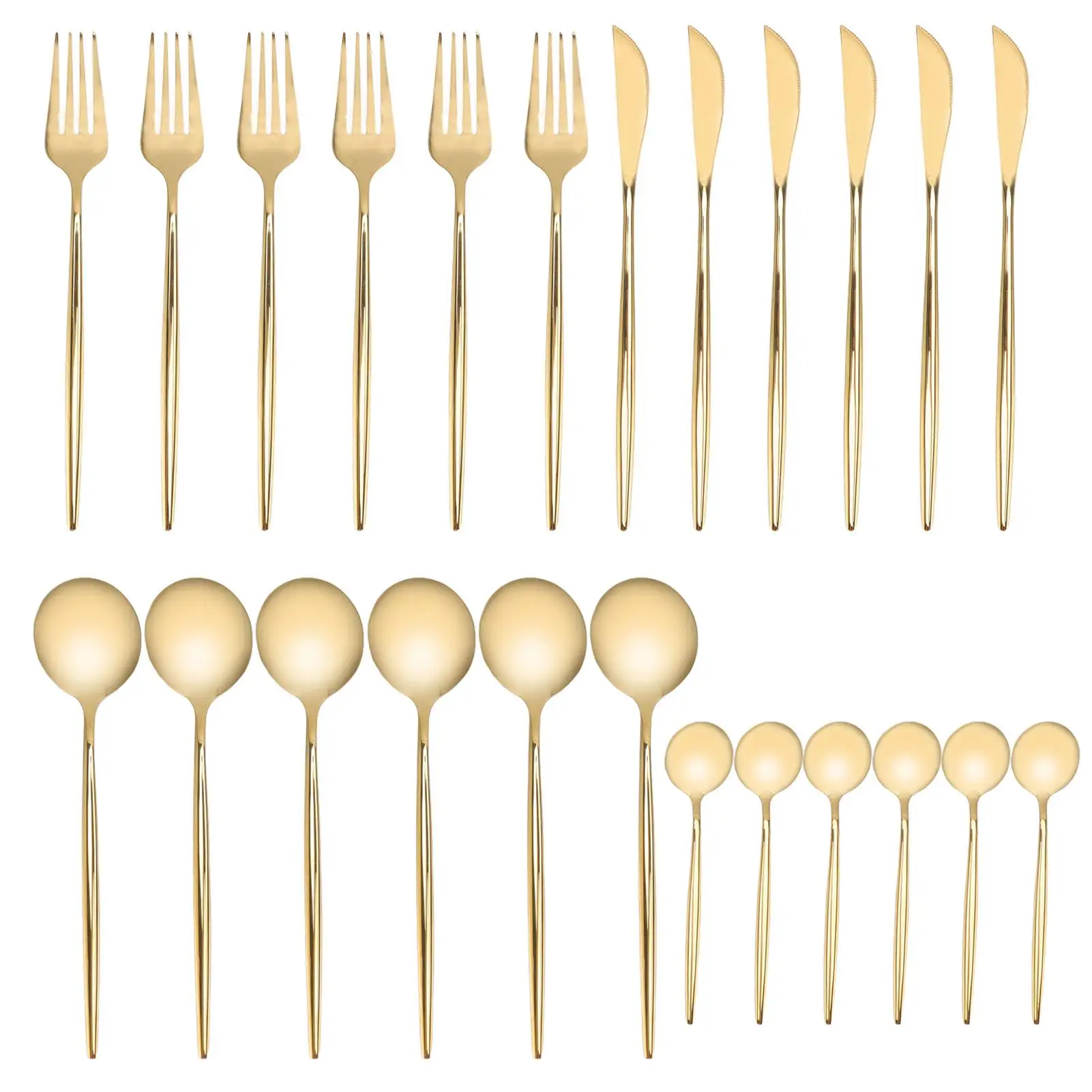 

Gold Stainless Steel Flatware Set Elegant Cutlery for Weddings Banquets Design Complete Silverware Set