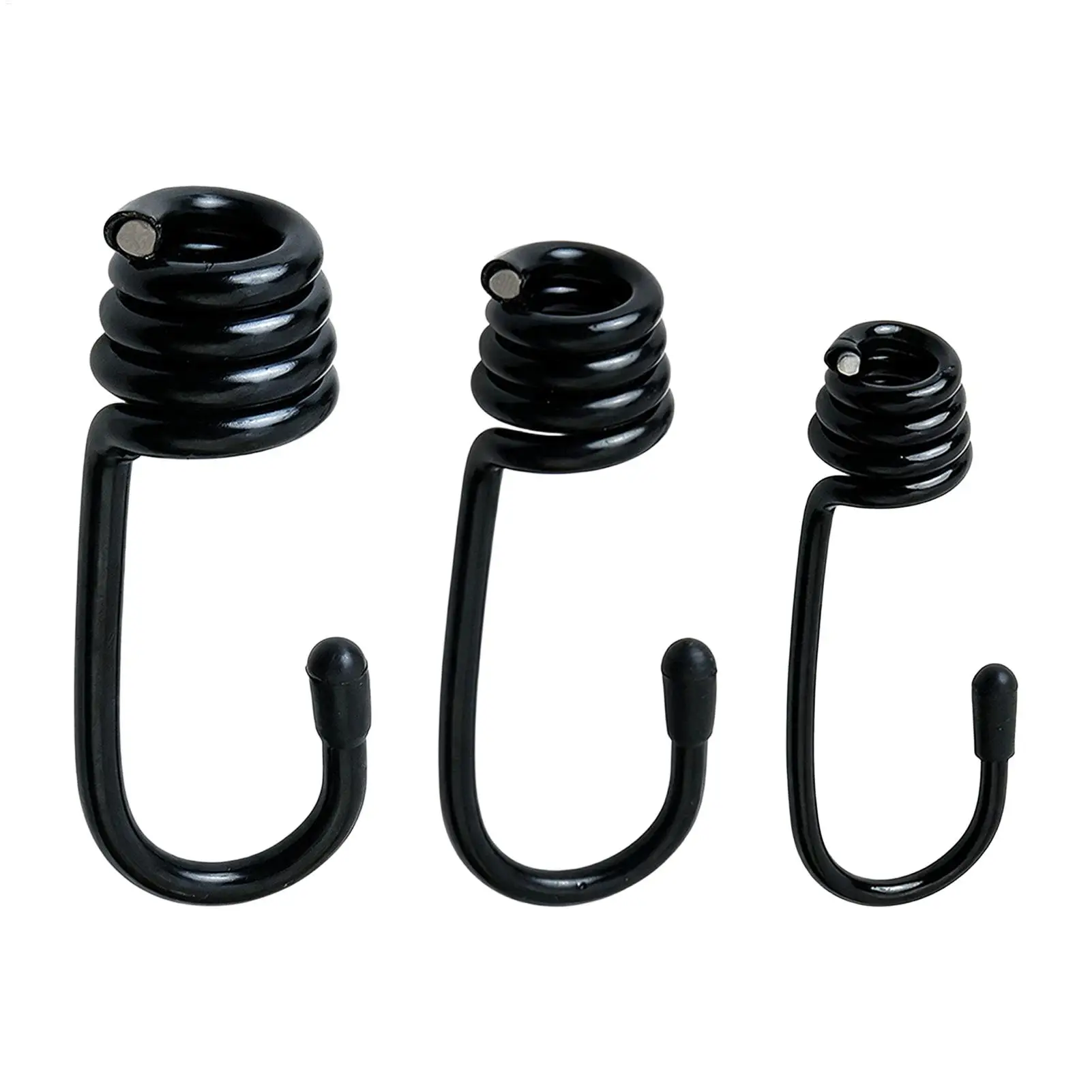 Heavy-duty Metal elastic rope hooks Versatile Outdoor Camping Canopy Tarp Tent Fixing Cord  Capacity Black Cargo Net Hook