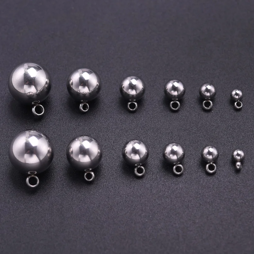 5/10PCS Silver Colour Bead Pendants Come In Different Sizes Handmade DIY Jewelry Charm Bracelet And Earring Accessories