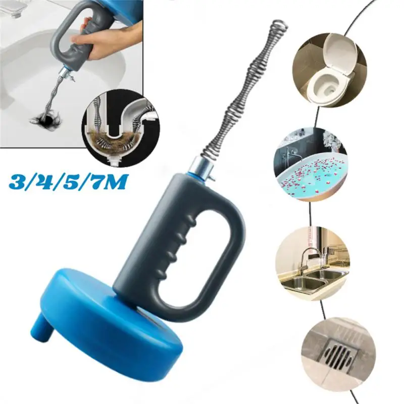 Drain Cleaner Long-lasting Durability Professional Steel Blue Bathroom Supplies Toilet Sewer Blockage Cleaner Pipe Dredge