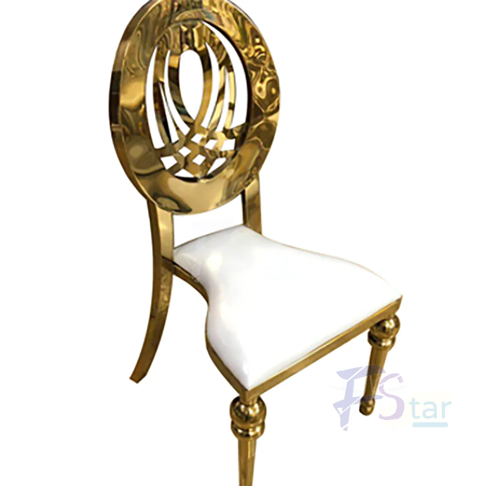 

100PCS New Design Pattern Back Stainless Steel Wedding Chairs Prices Outdoor Banquet Event Wedding Dining Metal Chair