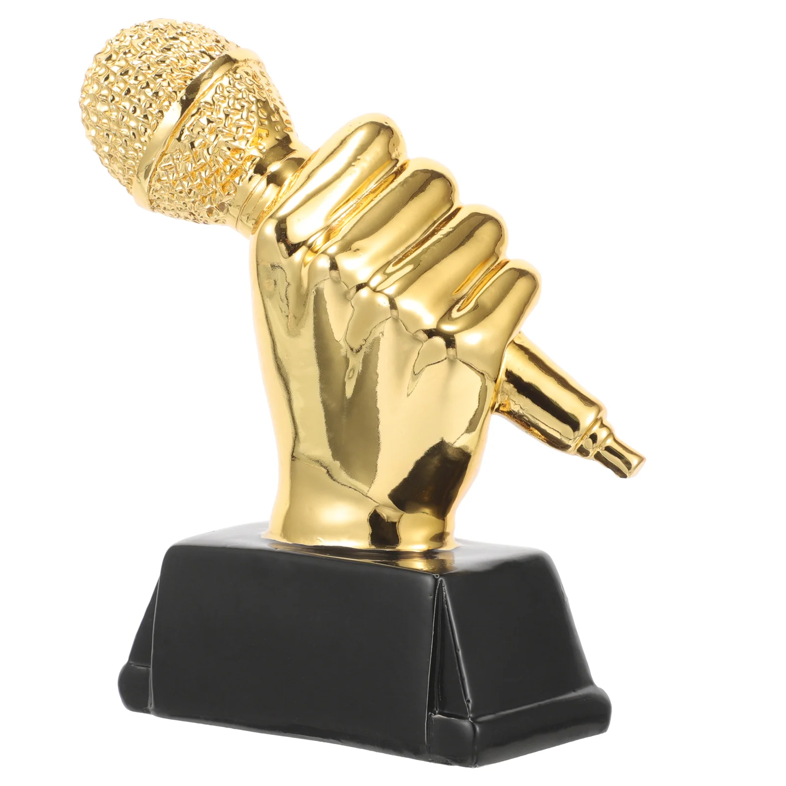 Microphone Trophy Music Adult Award 12x6x13cm Resin Craft Exquisite Detail Classroom Elementary School Competition Party