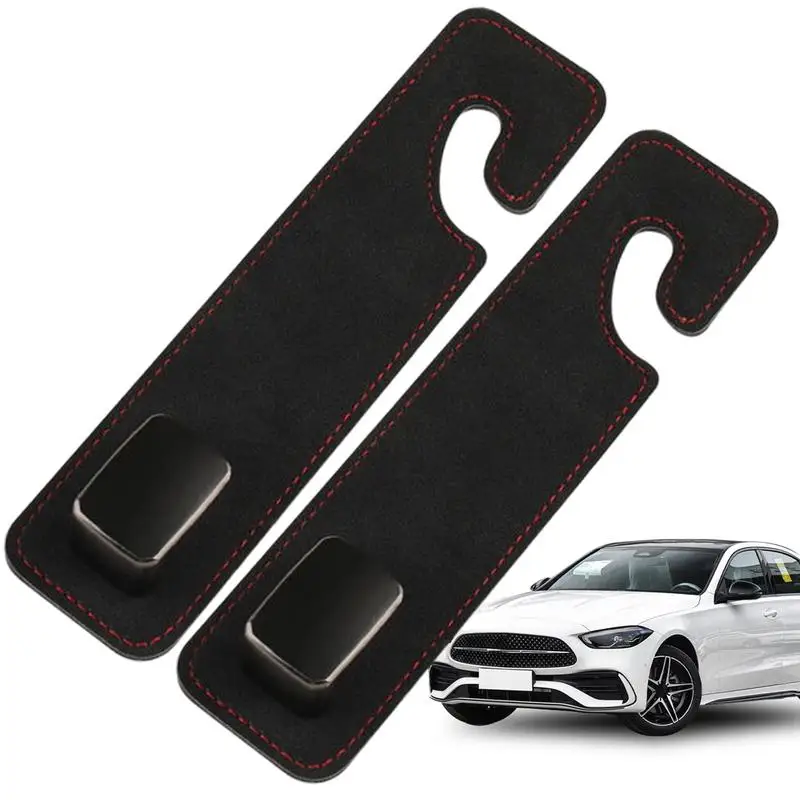 Car Purse Hook 2pcs Microfiber Leather Storage Hook Car Seat Headrest Hook Hanger Storage Organizer Universal For Handbag Purse