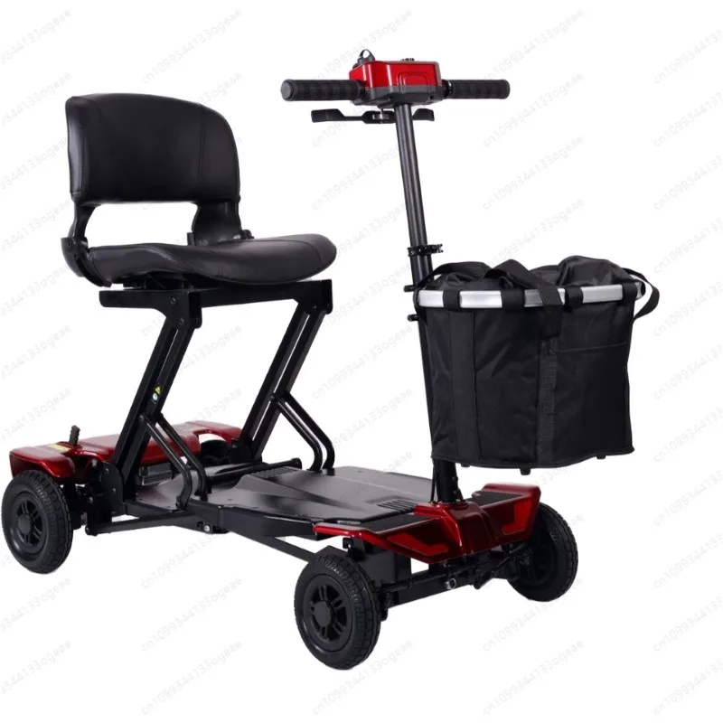 Lithium Battery Lightweight Automatic Folding Electric Scooter for Elderly Detachable Four Wheel Vehicle Walker Rollator