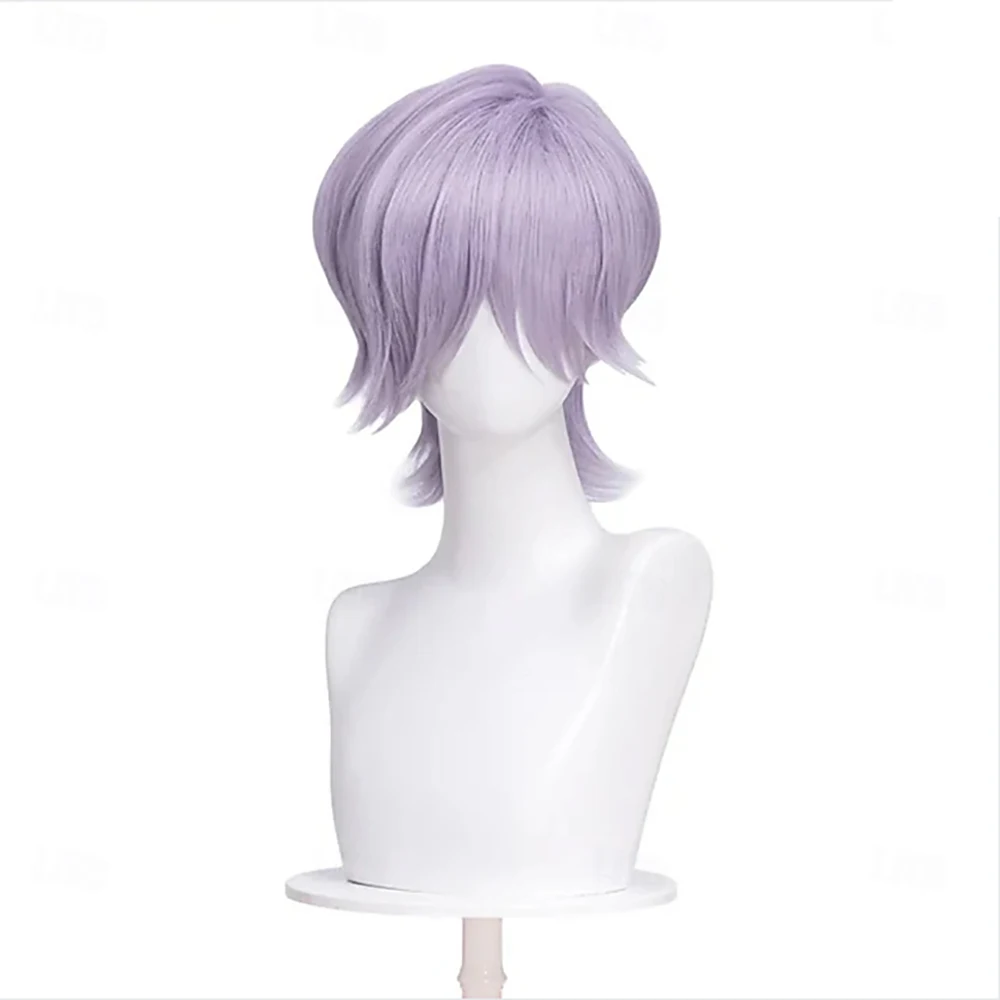 الشعر الاصطناعية فيلم أنيمي الكورية المعبود مستوحاة شعر مستعار تأثيري البوب ستار شعر مستعار قصير الضوء الأرجواني شعر مستعار