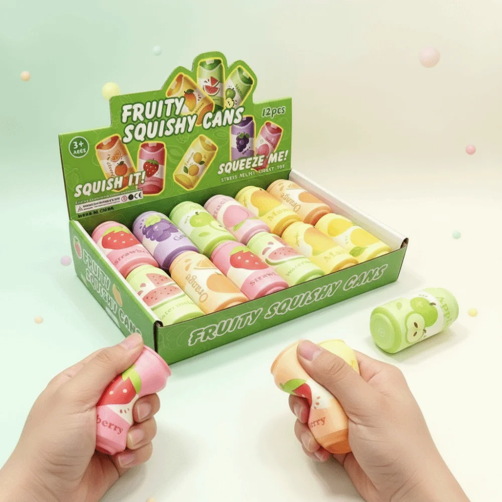 Decorative Display Simulated Soda Can Squishy Fruit Can Slow Rebound Fidget Soft Squeeze New Squeezable Daily Use