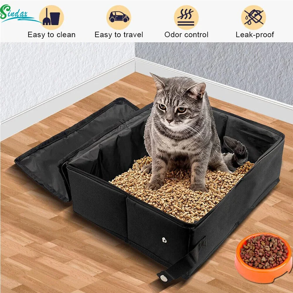 

Outdoor Foldable Cat Litter Box Portable Folding Travel Pet Litter Box Dog Toilet Tray Folding Cat Litter Potty Waterproof Aseo