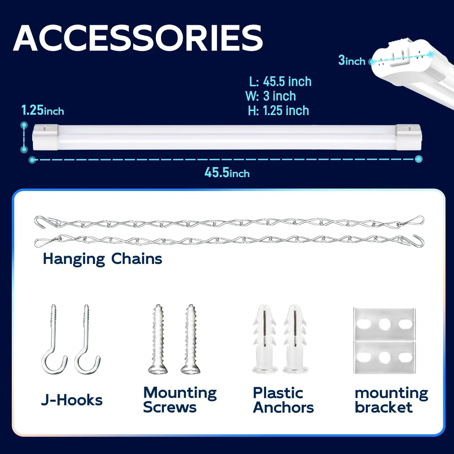 Hykolity Lot de 4 Lampes LED de Magasin Connectables, 4FT 42W [Équivalent 250W], 4400lm, 5000K Lumière du Jour, avec Prise, Luminaire Utilitaire, Ha