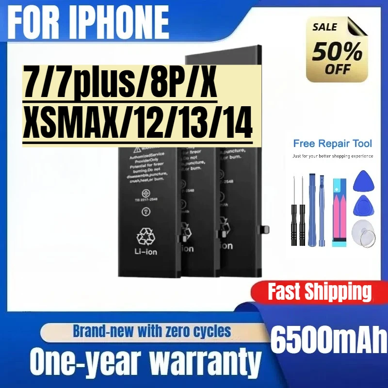 

For IPhone15 Battery Large Capacity 7plus/8P/iPhonex Battery 7th Generation/XSMAX/12/13/14 Replacement Batteries with Tools