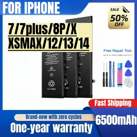 Für IPhone15 Akku Große Kapazität 7plus/8P/iPhonex Akku 7. Generation/XSMAX/12/13/14 Ersatzbatterien mit Werkzeug