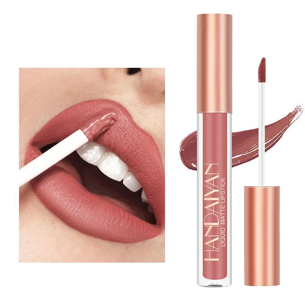 Rossetti a matita per labbra marrone nudo opaco 12 colori Strumento Sexy Velluto rosso Lipgloss Kit non appiccicoso Contorno labbra Impermeabile Ma Q0t1