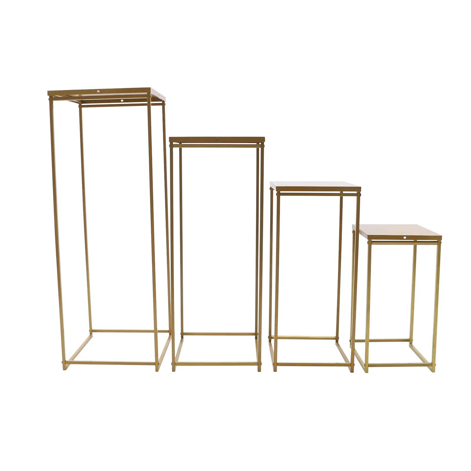 4Pcs Gold Flower Floor Stand Metal Column Vase Display Rack Flower Arrangement For Wedding Party Dinner Centerpiece