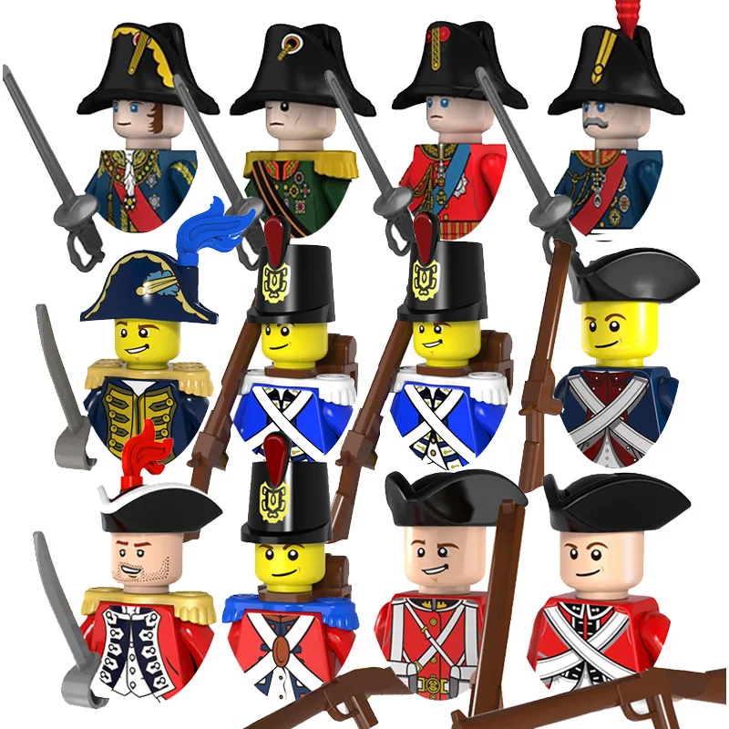 Medieval Napoleonic WarsDuke Marshal Imperial Navy Military Figures Weapons Guns Suits Building Blocks Kids Toys Boys Gifts