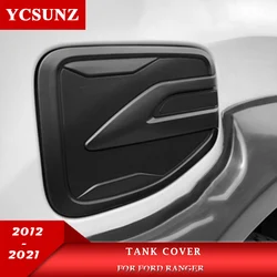 Matte Black Chrome Fuel Tank Cap Cover For Ford Ranger Wildtrak 2012-2019 T6 T7 T8 Double Cabin 2020 2021 Car Styling