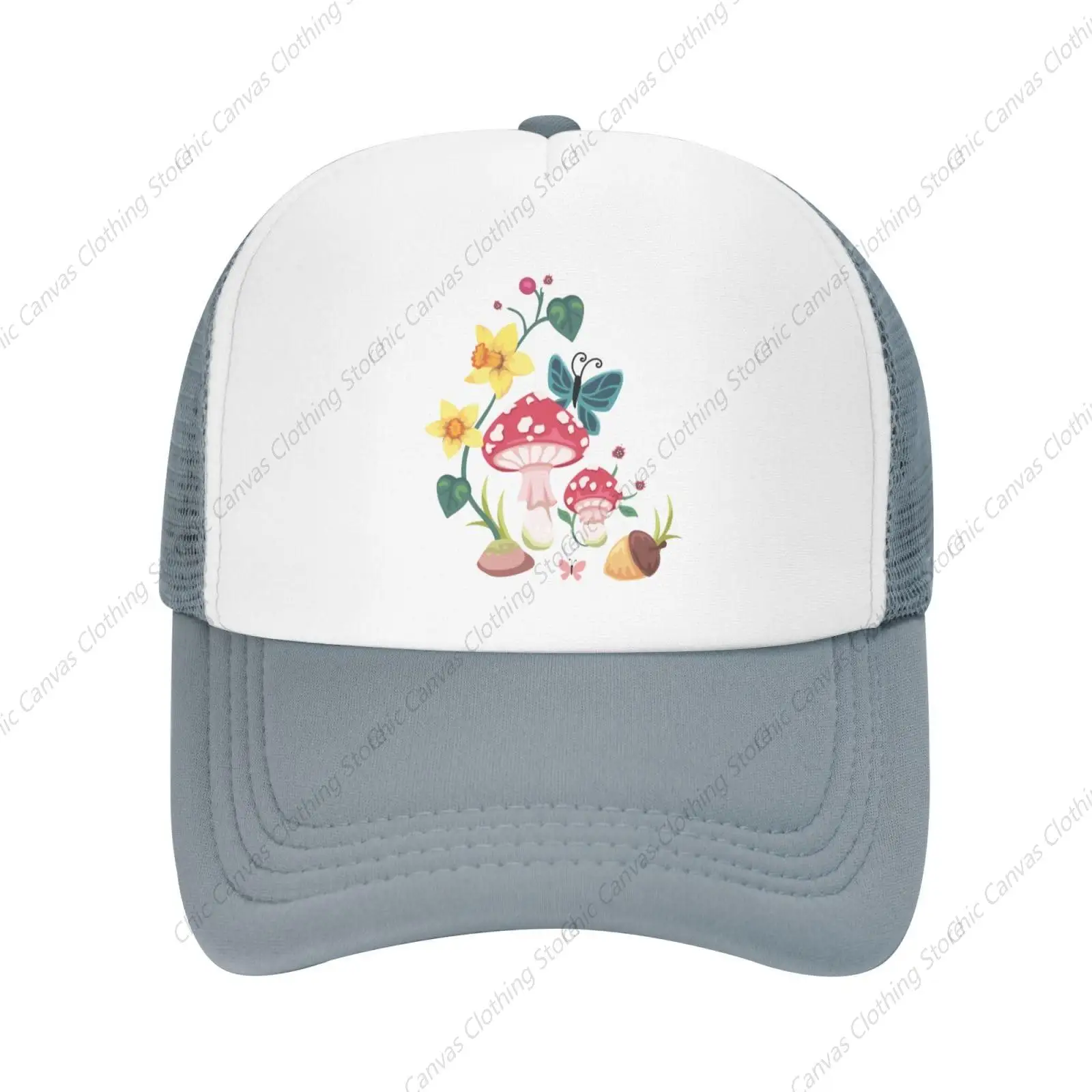 

Mesh Dad Hat Adjustable Washed Mushrooms Butterflies Flowers Baseball Cap Funny Cartoon Ball Trucker Cap For Women Men Unisex