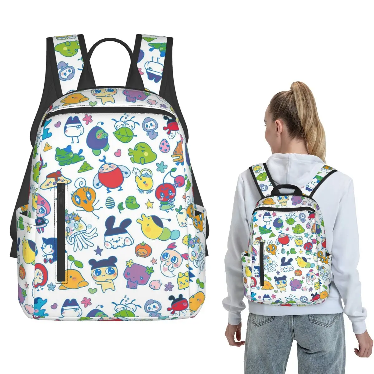 Tamagotchi Friends Backpack Daypack Boys Girls BookBag School Bag Shoulder Bags for Men Women
