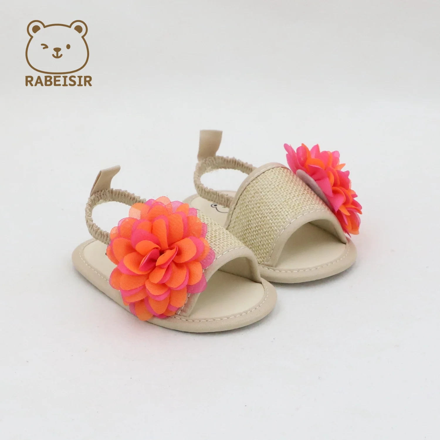 

Baby Slippers, Summer Girls' Sandals, Baby Walking Shoes, 0-6-12-18 Months Soft-Soled Flower Shoes