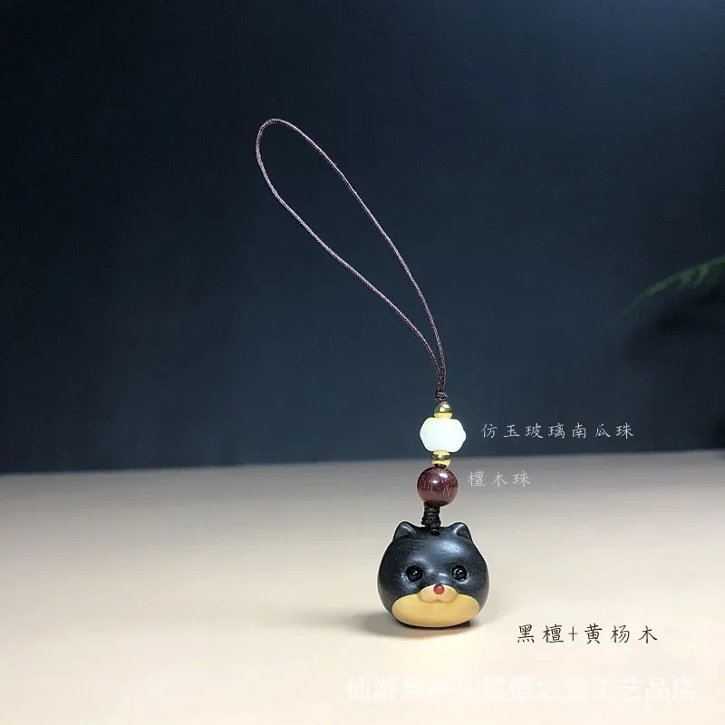 

Wooden Lucky Small Dog Pendant Mini Cute Zodiac Dog Animals Figures DIY Backpack Pendants Accessories Gifts for couples