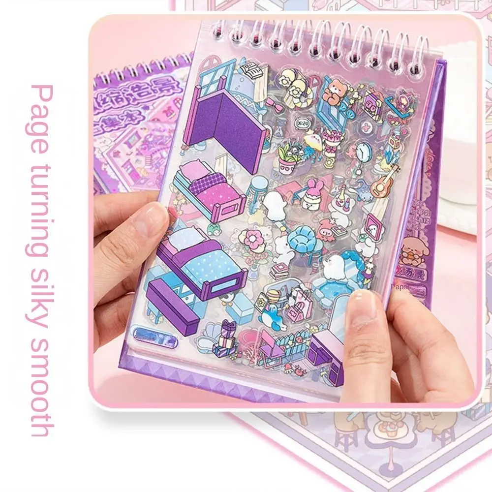 Kawaii 10 в 1, пейзажная наклейка, книга, капибара, сделай сам, 3D наклейки, набор сцен, милая, устойчивая к разрыву, сцена в кабине, карманная наклейка для девочек