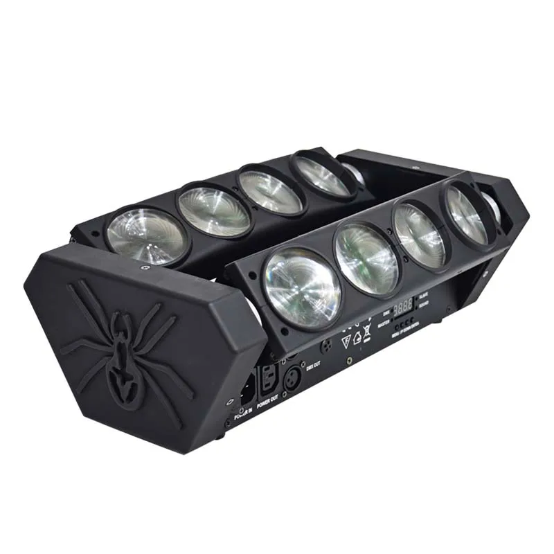 

Светодиодный прожектор MINI LED 8x12W Spider Light RGBW DMX512 с подвижной головкой, используемый для освещения сцен в дискотеках, барах, караоке и на сценах.