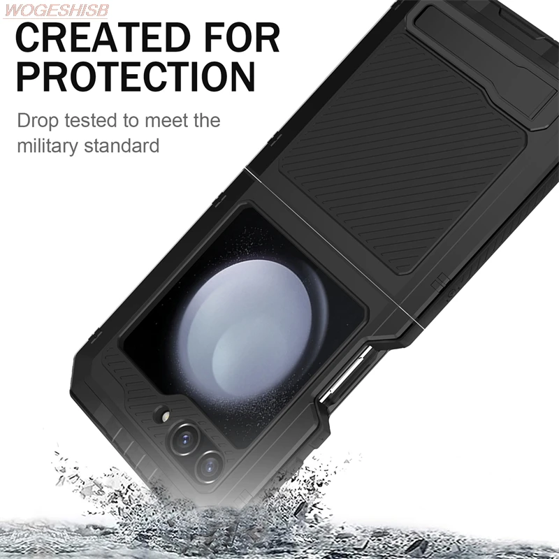 Armor Heavy Duty Protection Phone Case for Samsung Galaxy Z Flip4 360 Shockproof Metal Tank Cover Fundas for Galaxy Z Flip 4