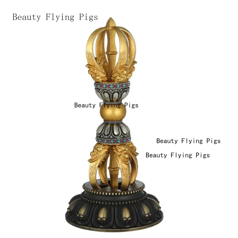 1PCS Home Feng Shui Ornament copper five strand diamond pestle demon slaying pestle Zong silver ornament decorative figurines