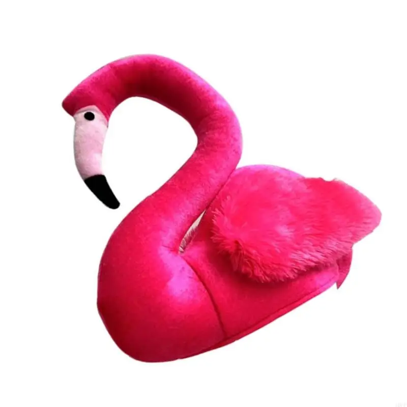 Plush Flamingo Hat Soft Cap For Themed Parties Cosplay Photo Props Elastic Costume Hats Festivals Stage Performances view 5