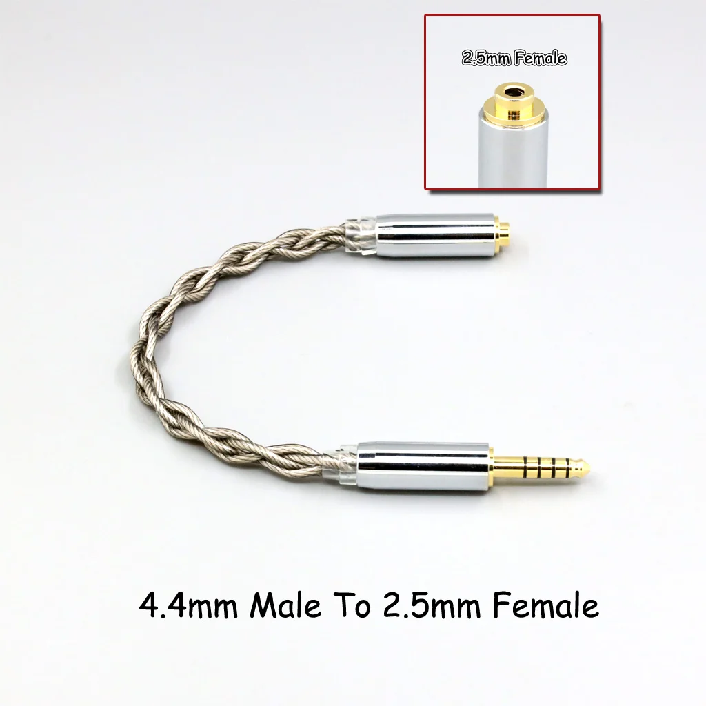 99 % reines Silber + Graphen versilbertes Schild-Kopfhörerkabel für 4,4 mm, 3,5 mm, 2,5 mm XLR 6,35 mm Stecker auf Buchse, Adapter-Konverter – Detail 18