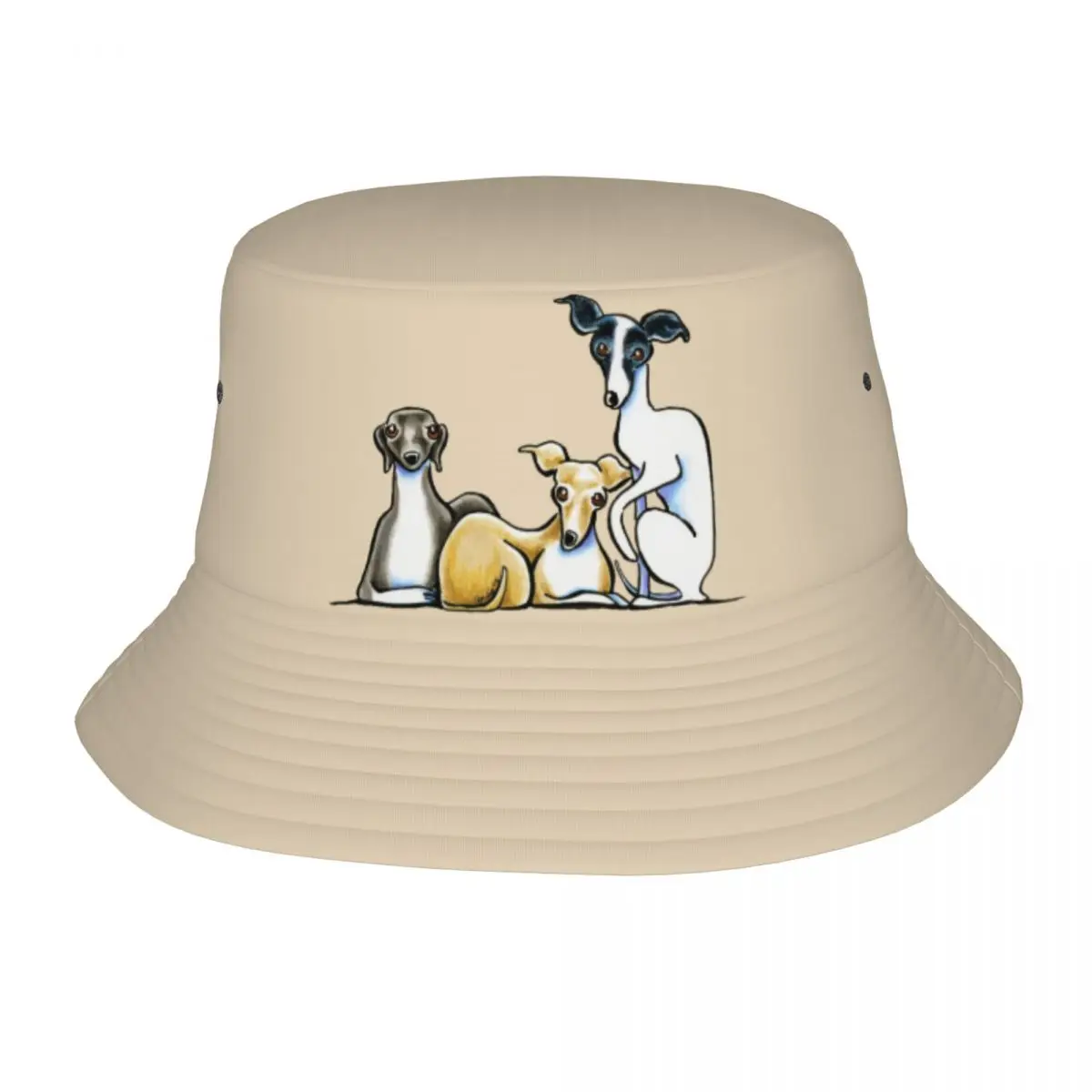 Custom Italian Greyhound Trio Bucket Hats Men Women Fashion Summer Outdoor Sun Cute Whippet Sighthound Dog Fisherman Cap