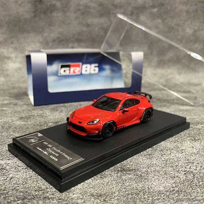 Fuji 1:64 Model mobil Pandem GR86 roket kelinci paduan Die-Cast kendaraan-merah